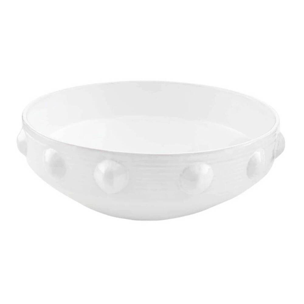 NEW MUDPIE beaded serving bowl in white